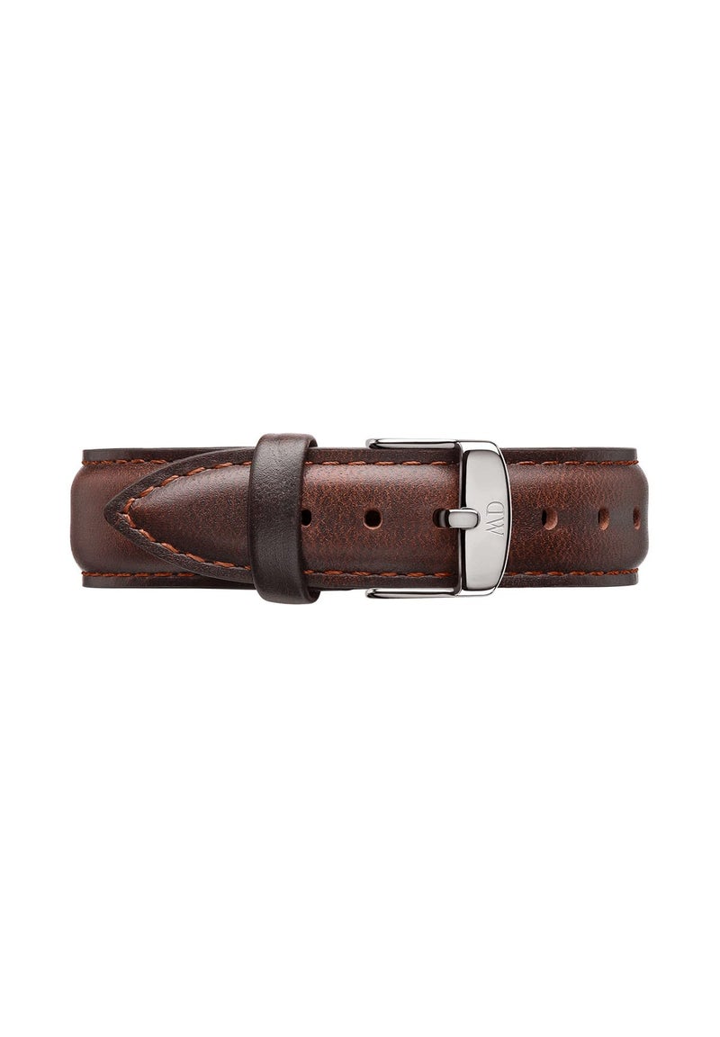 Daniel Wellington Classic Brown Leather Watch Strap â€“ 18mm (0.71 in) Genuine Italian Leather Watch Band for Men, Silver Accents, Comfortable & Timeless Design â€“ Bristol - Image 1
